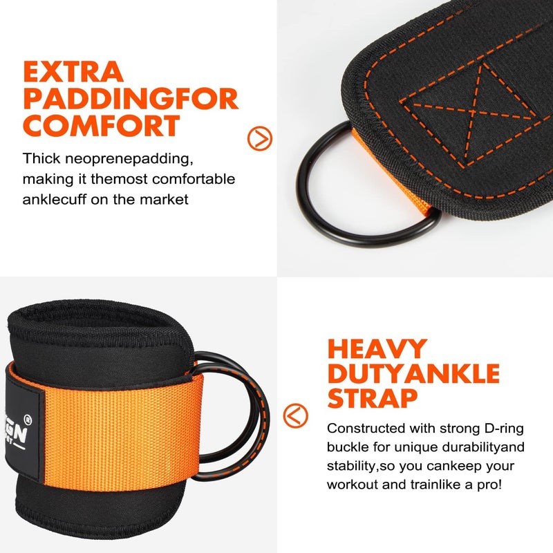 HPYGN Ankle Resistance Bands with Cuffs for Leg and Glute Training - Exercise Equipment for Kickbacks and Hip Exercises - Image 3